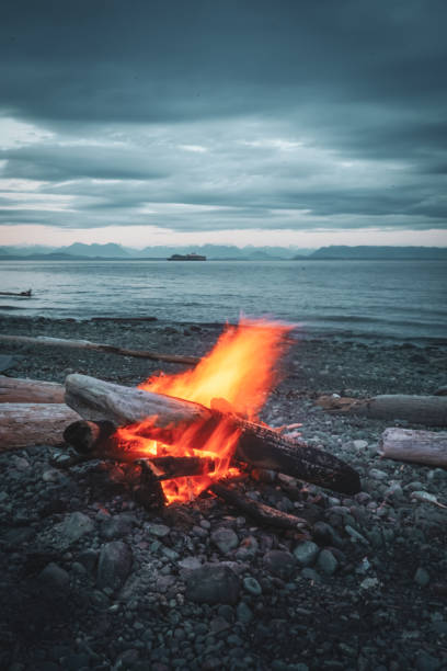 istock Beachfire in Campbell River, Vancouver Island, BC, Canada 1886134580