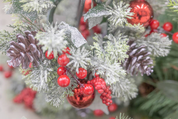istock Christmas Snowy Tree Background Frosted 1886164047