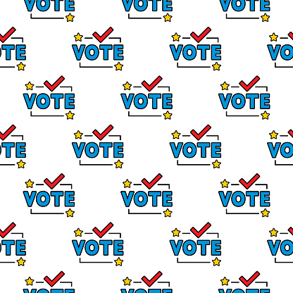 Voting Pattern Header Voting Signs Seamless Pattern Stock Illustration - Download Image Now ...