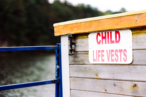 Child Life Vests On Boat Adventure in Wisconsin Dells, Wisconsin, United States
