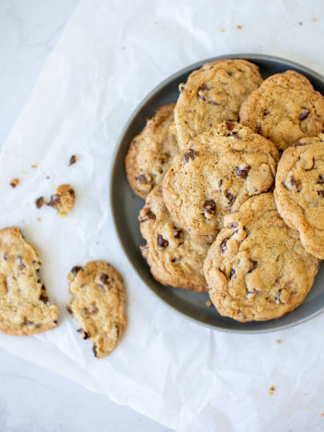 istock homemade chocolate chip cookies on white marble background 1886201237