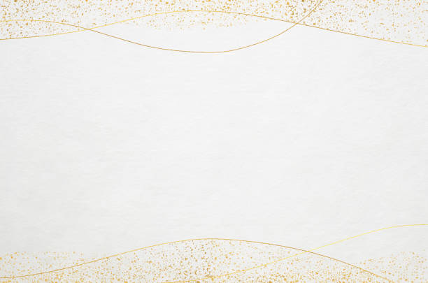 istock White Japanese Washi paper texture with classy gold pattern 1886201530