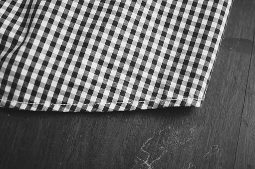 checkered fabric close up