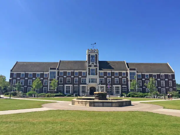 Photo of loughborough university campus landscape, loughborough, UK.