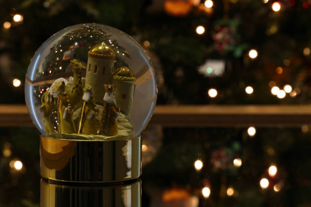 Glass Snow Globe with Three Kings of Epiphany Celebration