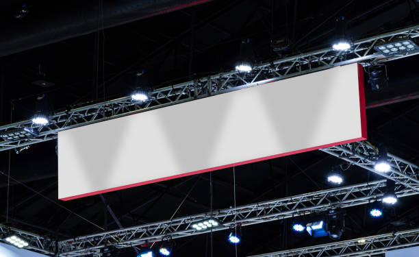 istock Hanging white indoor billboard with clipping path for mock up 1886456554