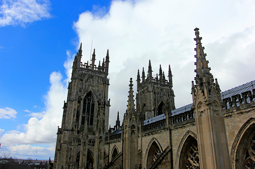 York - March 30: cathedral building scenery, March 30, 2016, Yorkshire, England.