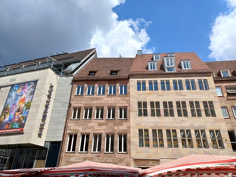 Nuremberg, Germany - Jun 10, 2023: Close up of a building at Nuremberg castle, Germany.