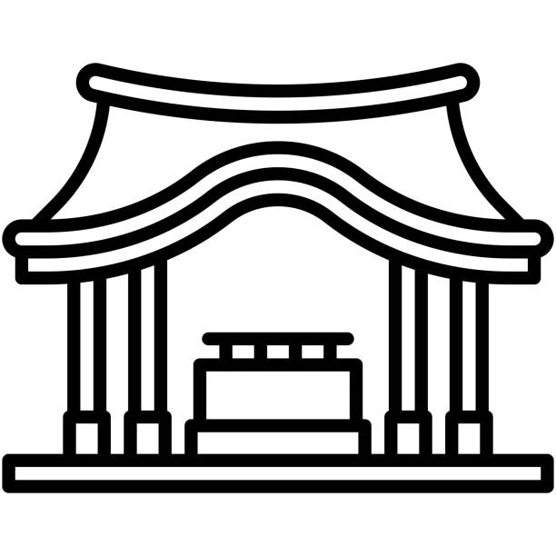illustrazioni stock, clip art, cartoni animati e icone di tendenza di l'icona del rituale di purificazione, vettore relativo al capodanno giapponese - chozubachi