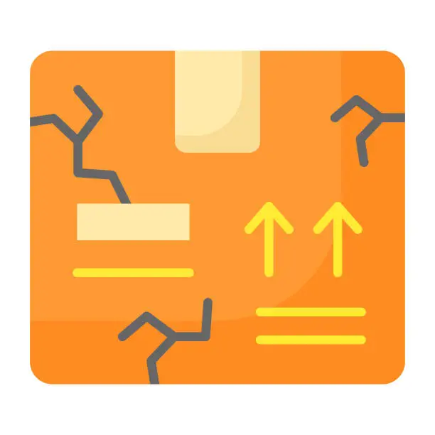 Vector illustration of Broken cardboard vector design, torn carton package, Broken box icon for apps and websites.