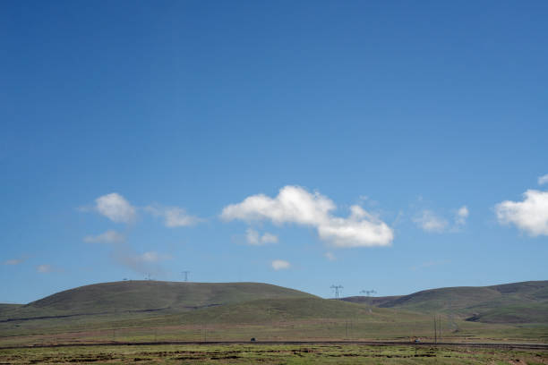 Mountains and meadows on a sunny plateau