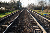 Railway tracks, rail travel, traveling by train.