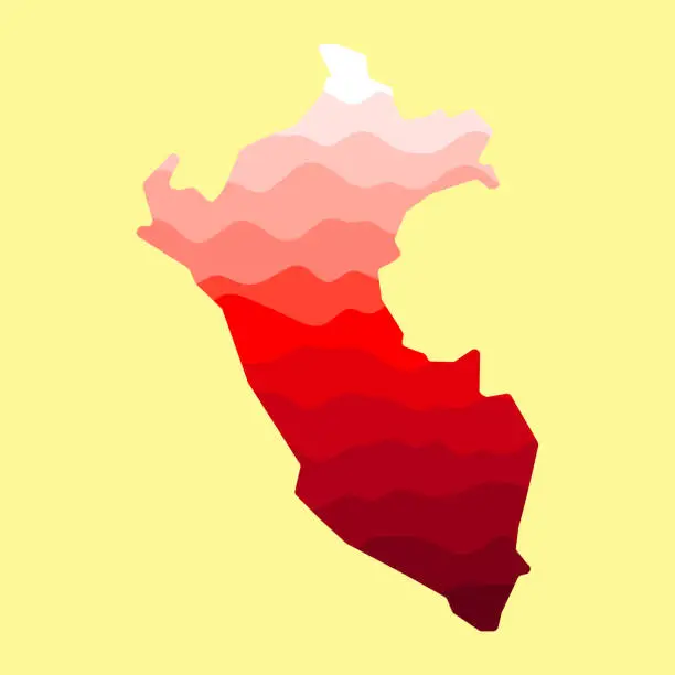 Vector illustration of Map of Peru with red gradient colors. Vector illustration of map of the country Peru. illustration of icon sign concept for your web site mobile app logo UI design. PE