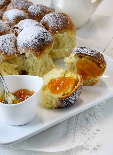 istock Homemade Austrian Buchteln filled with apricot jam. 1886770842