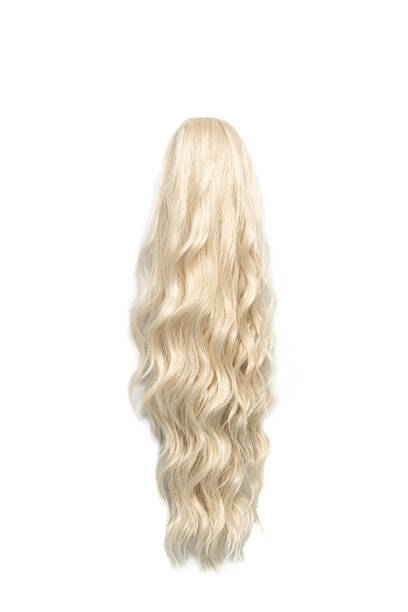 istock Blonde hair wig on a white isolated background 1886774553