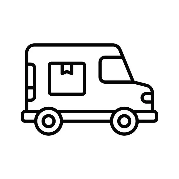 Vector illustration of Trendy vector of delivery van in modern design style.