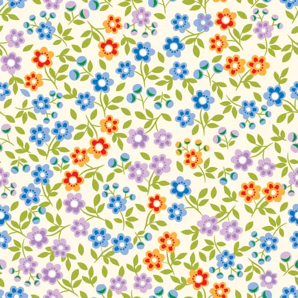 Vector illustration of Floral seamless pattern .