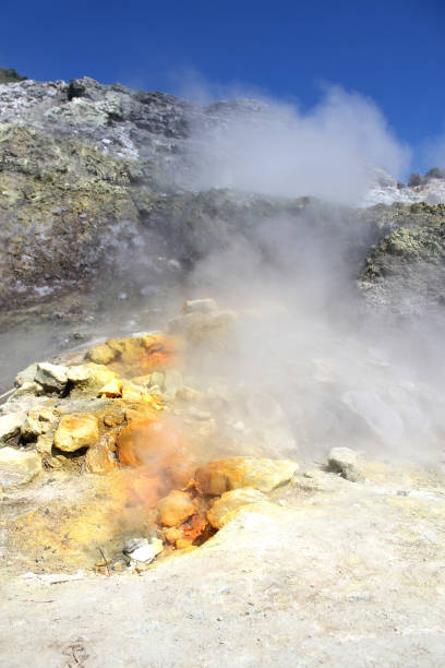 view of Solfatara volcano in Italy