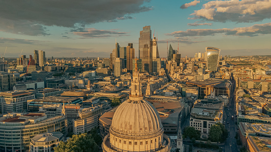 London, United Kingdom – August 06, 2022: The London skyline with St Paul's Cathedral in the foreground