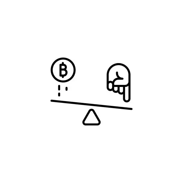 Vector illustration of Bitcoin Leverage Trade Line Icon with Editable Stroke. The Icon is suitable for web design, mobile apps, UI, UX, and GUI design.