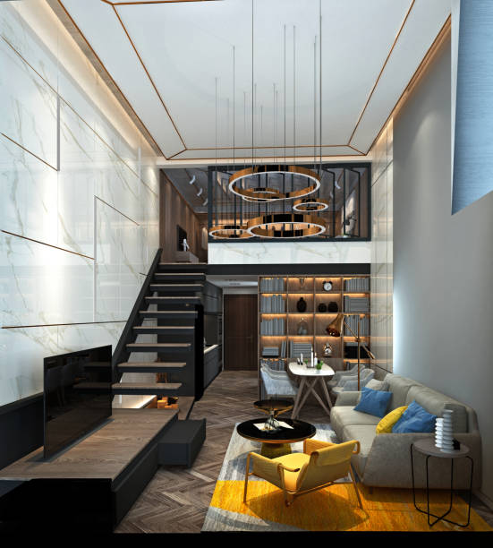 istock 3d render of loft apartment interior 1886911441