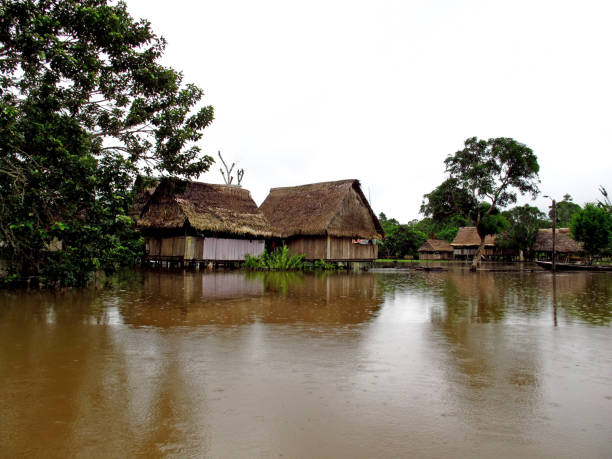 istock Indian village on Amazon river, Peru, South America 1886911762