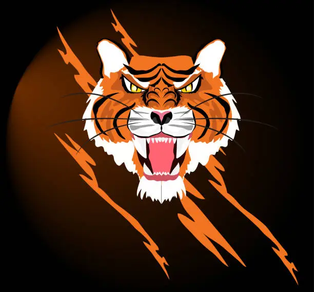 Vector illustration of Tiger face illustration