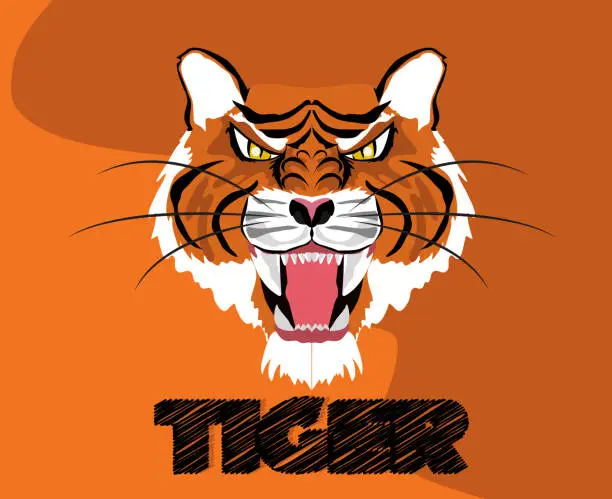 Vector illustration of Tiger face illustration