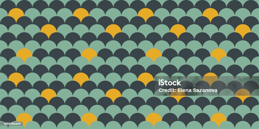 Retro Striped Fish Scale Pattern A Retro Style Seamless Pattern With A Fish Scale Arc Design Stock ...
