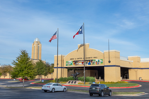 Fort Worth, Texas - November 5, 2023: the museum Amon G. Carter Jr. Exhibits hall in Fort Worth. It is located in the cultural district at Ft Worth, Texas, USA