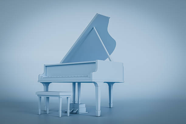 istock grand piano isolated on blue background 1887022364