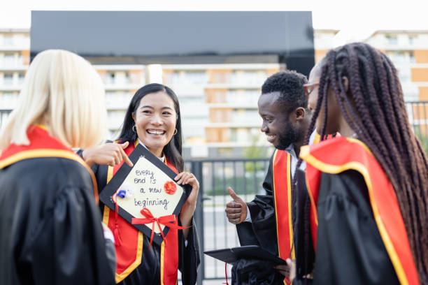 istock Students waiting on university graduation ceremony 1887024949