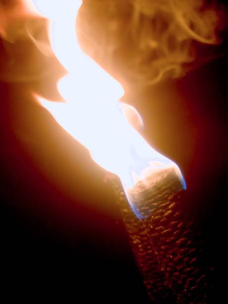 flaming torch - lens effect imagens e fotografias de stock