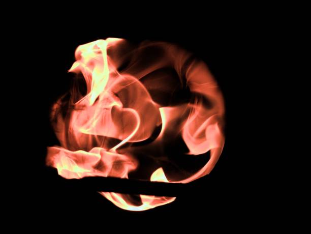 burning fuel pot - lens effect imagens e fotografias de stock