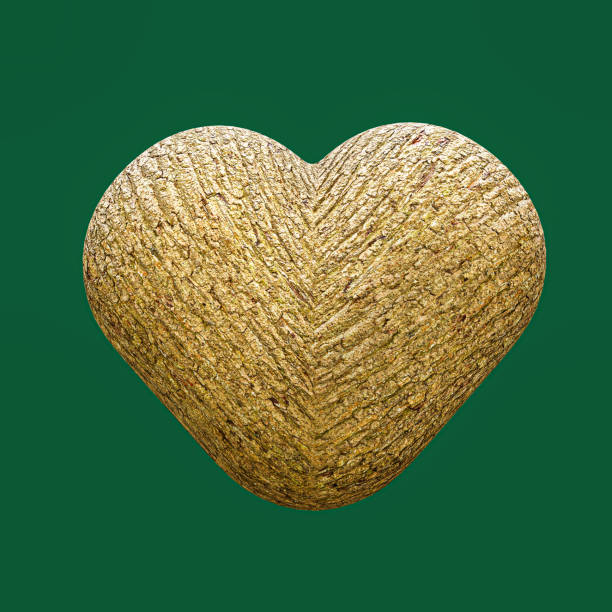 3d rendering heart made of wood