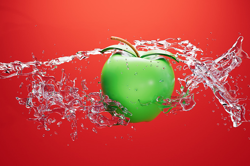 3D rendering fruit and water picture