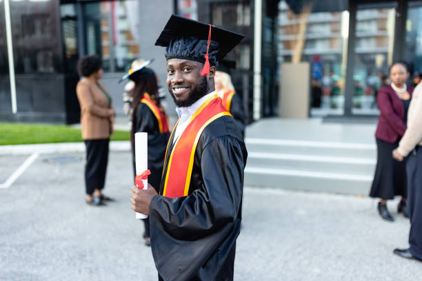 istock Proud graduated black male student 1887054775