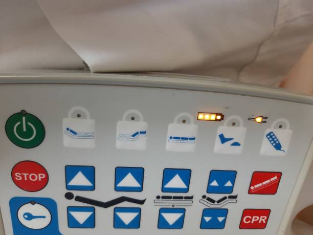 istock Control buttons in a medical intensive care unit bed, close-up view 1887140208