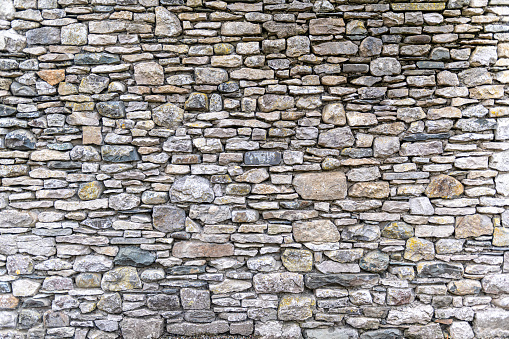 Close up of a dry stone wall