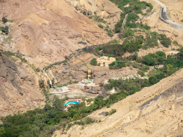 istock Dead sea desert, hot springs Jordan valley, panorama view 1887209888