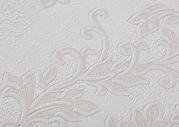 istock Background of light white paper wallpaper with a textured swirling pattern. 1887224923