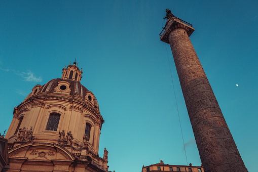 Views and sightseeings of Rome: the Roman Forum. Slow motion video, can be doubled for real time.