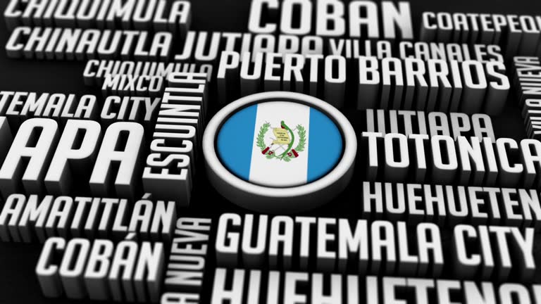 Guatemala Cities Word Cloud Collage in 3D