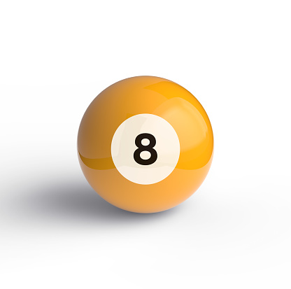 Number eight billiard ball isolated on white background
