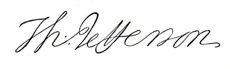 Thomas Jefferson US President signature handwritten