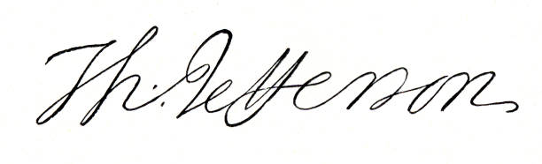 Thomas Jefferson US President Signature Thomas Jefferson US President signature handwritten thomas jefferson stock illustrations