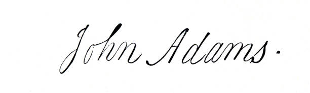 джон адамс президент сша подпись почерк - john adams president fame name of person president of the usa stock illustrations