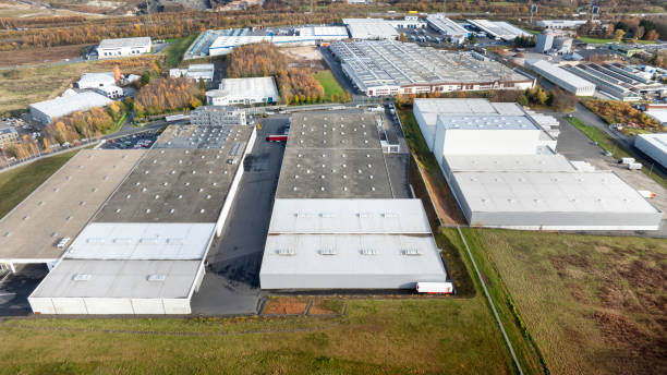 istock Industrial district - aerial view 1887390409
