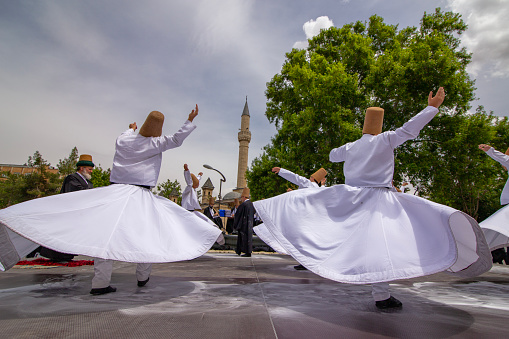 Karaman,Türkiye,2 May 2016: Aktekke Mosque and Whirling Dervishes