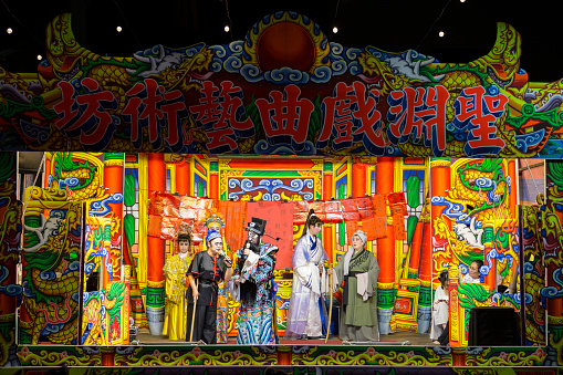 Taichung, Taiwan; Dec 27, 2023 There are a lot of Chinese God Festival in Taiwan. Chinese operas perform.